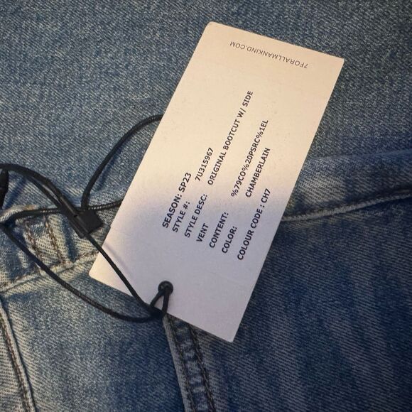 7 For All Mankind Frame Denim Blue Straight Leg Jeans - Size 27 NEW - Picture 3 of 5